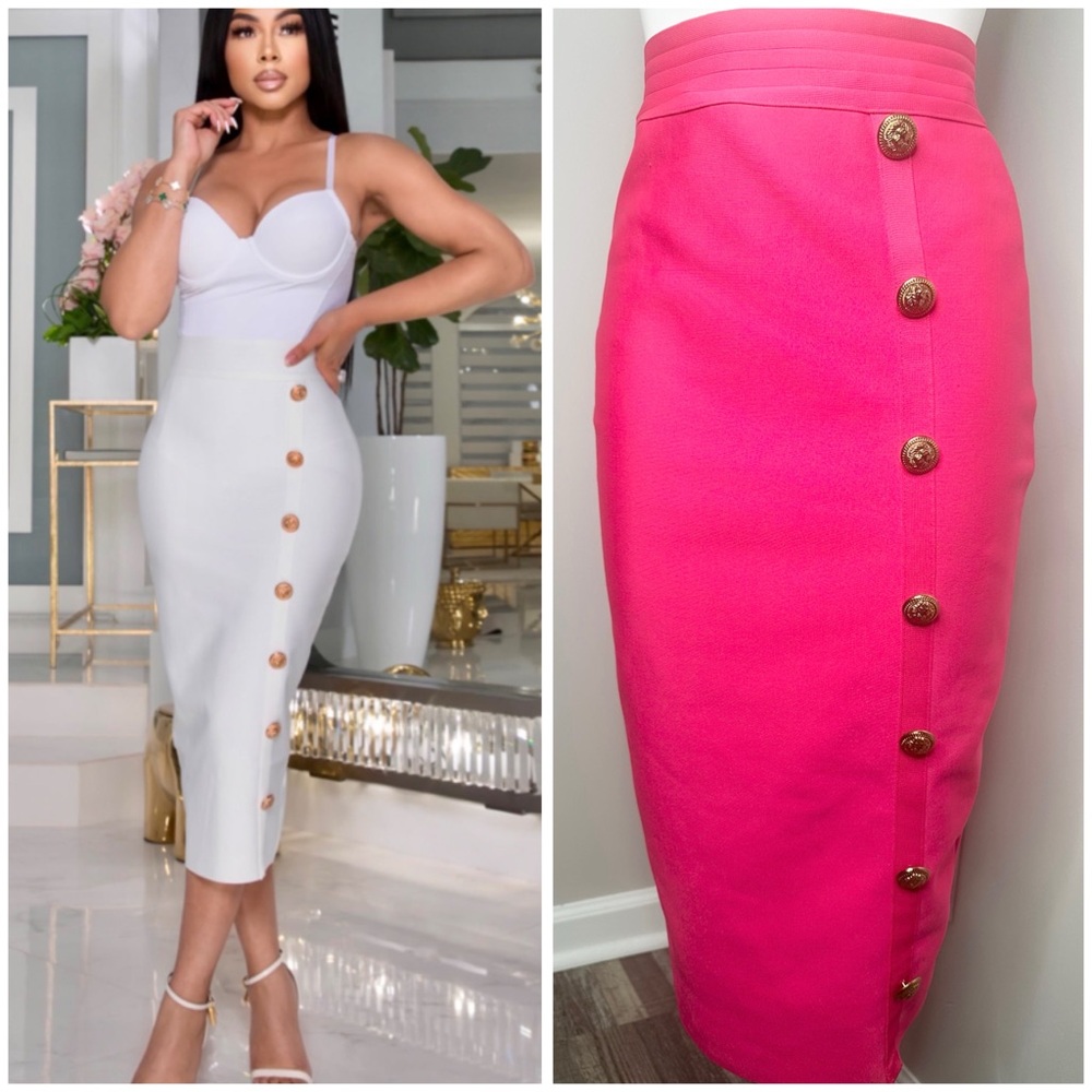 MS. BLING PINK BANDAGE SKIRT- NEW-SIZE MEDIUM